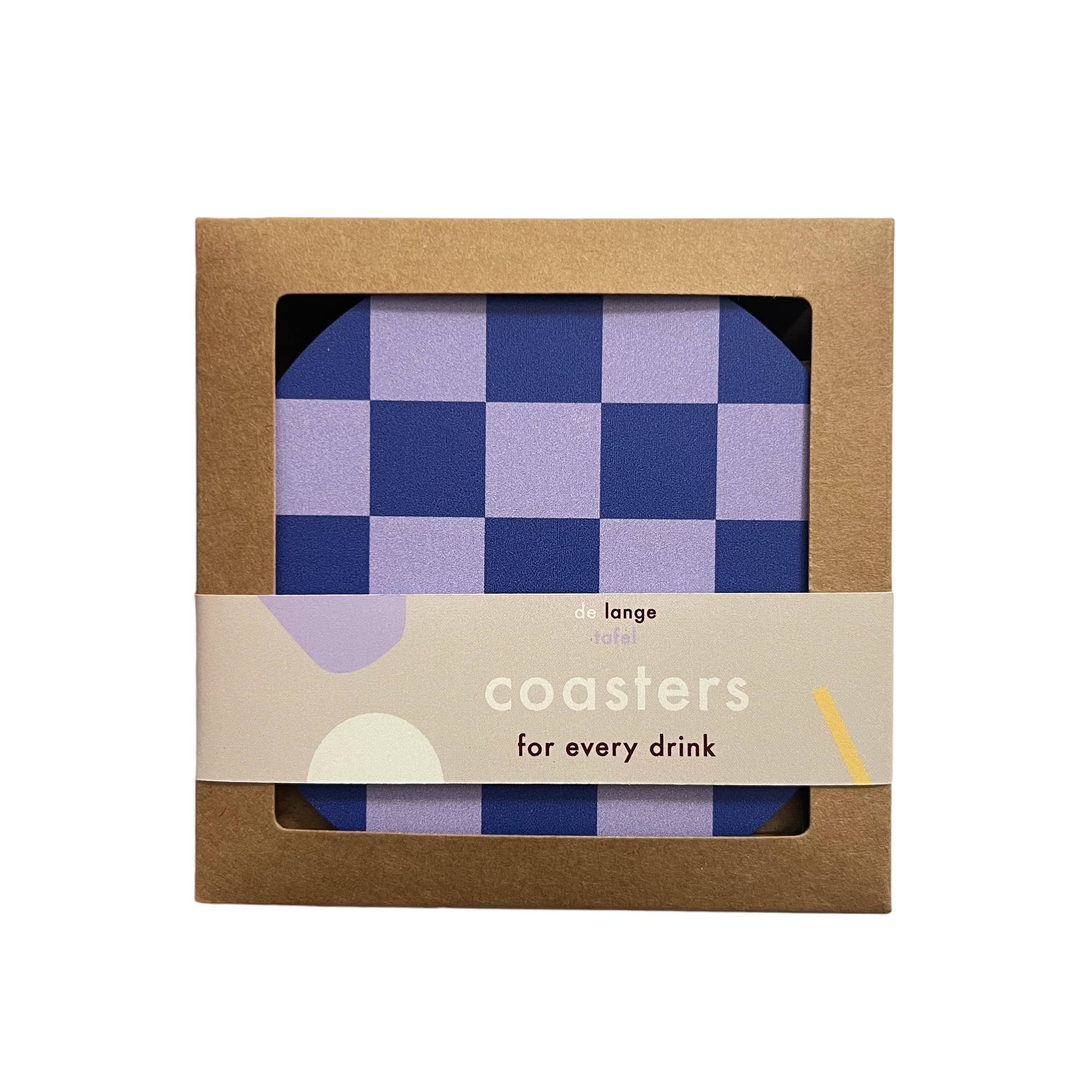 Untersetzer | kariert lila/blau