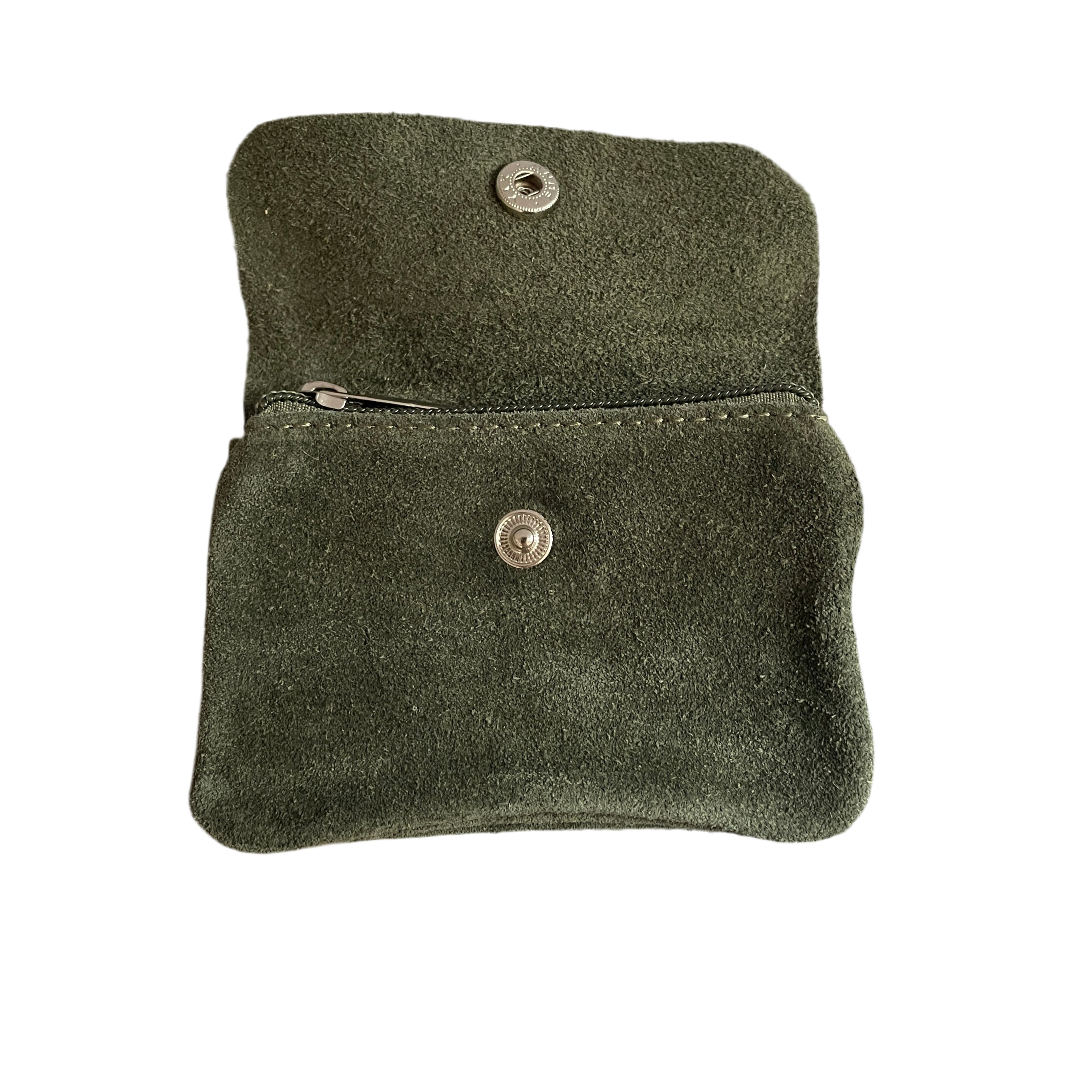 Geldbeutel klein | Wildleder | khaki