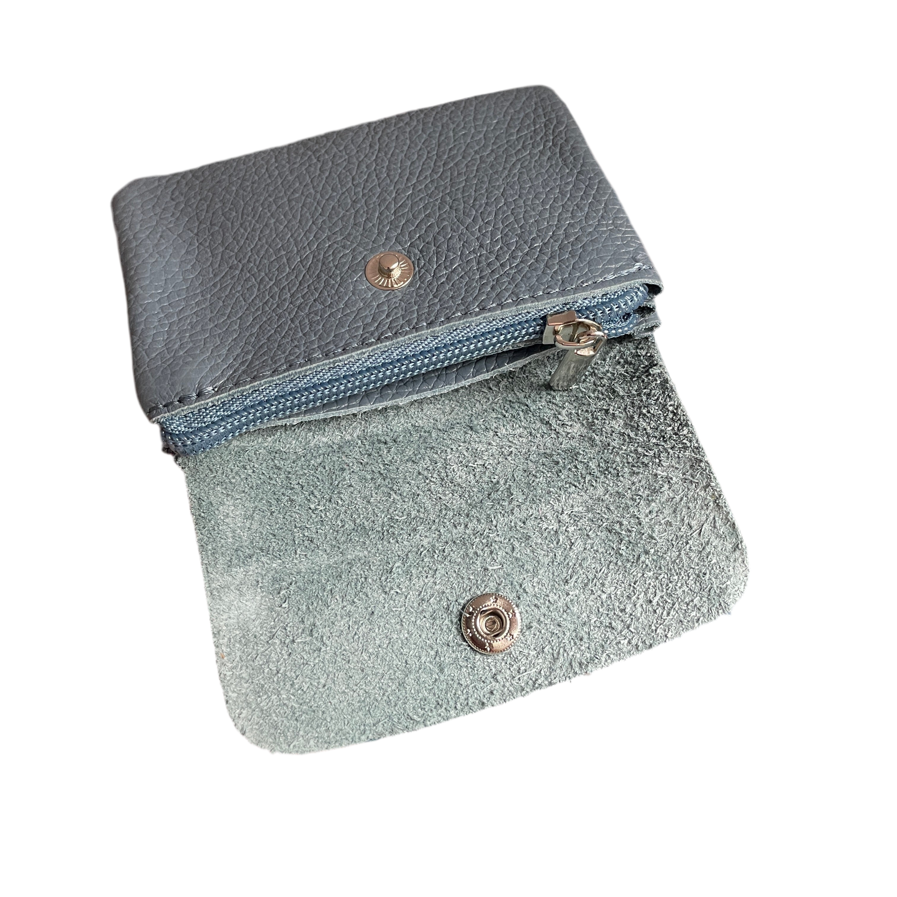 Geldbeutel klein | Leder | taubenblau