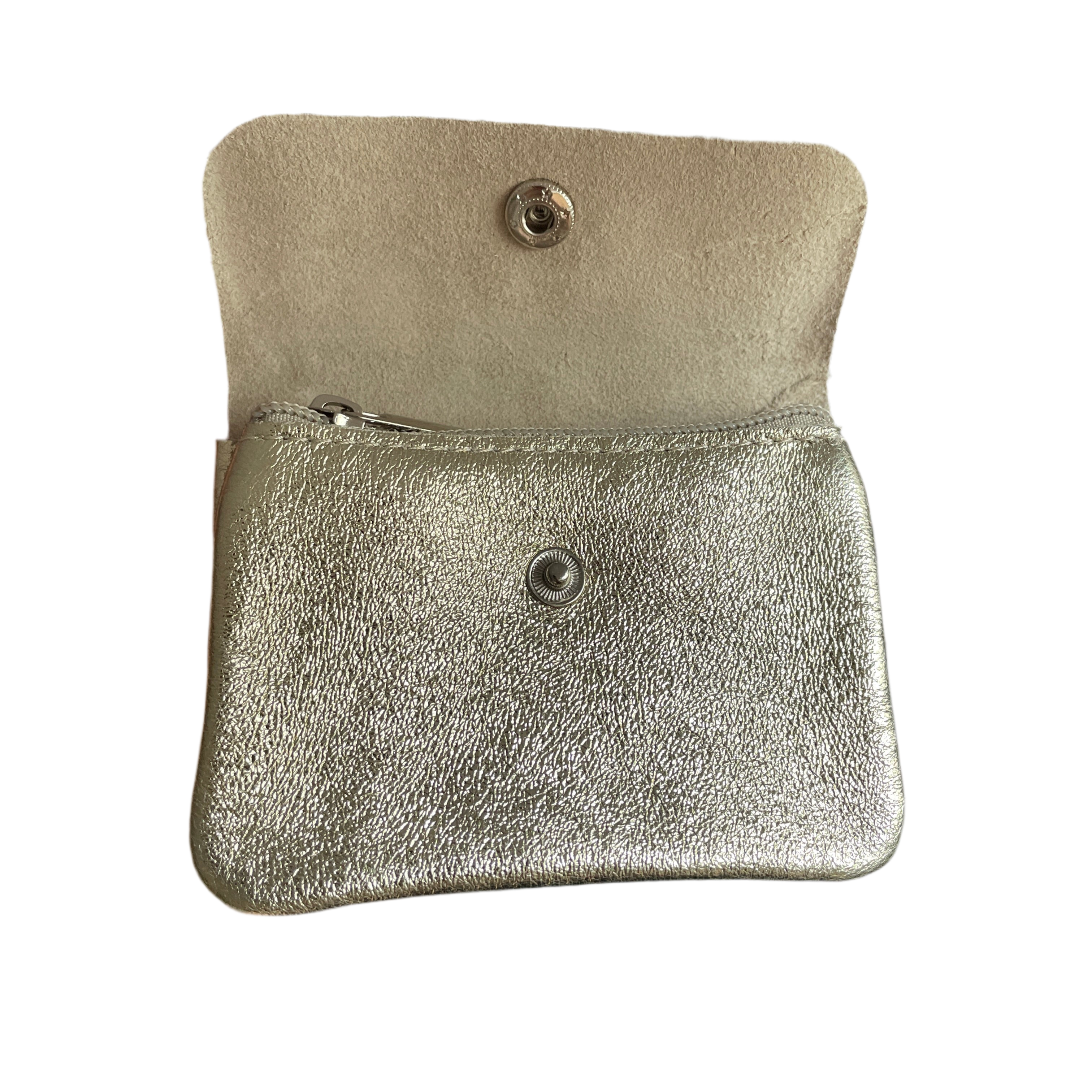 Geldbeutel klein | Leder | gold glitzernd