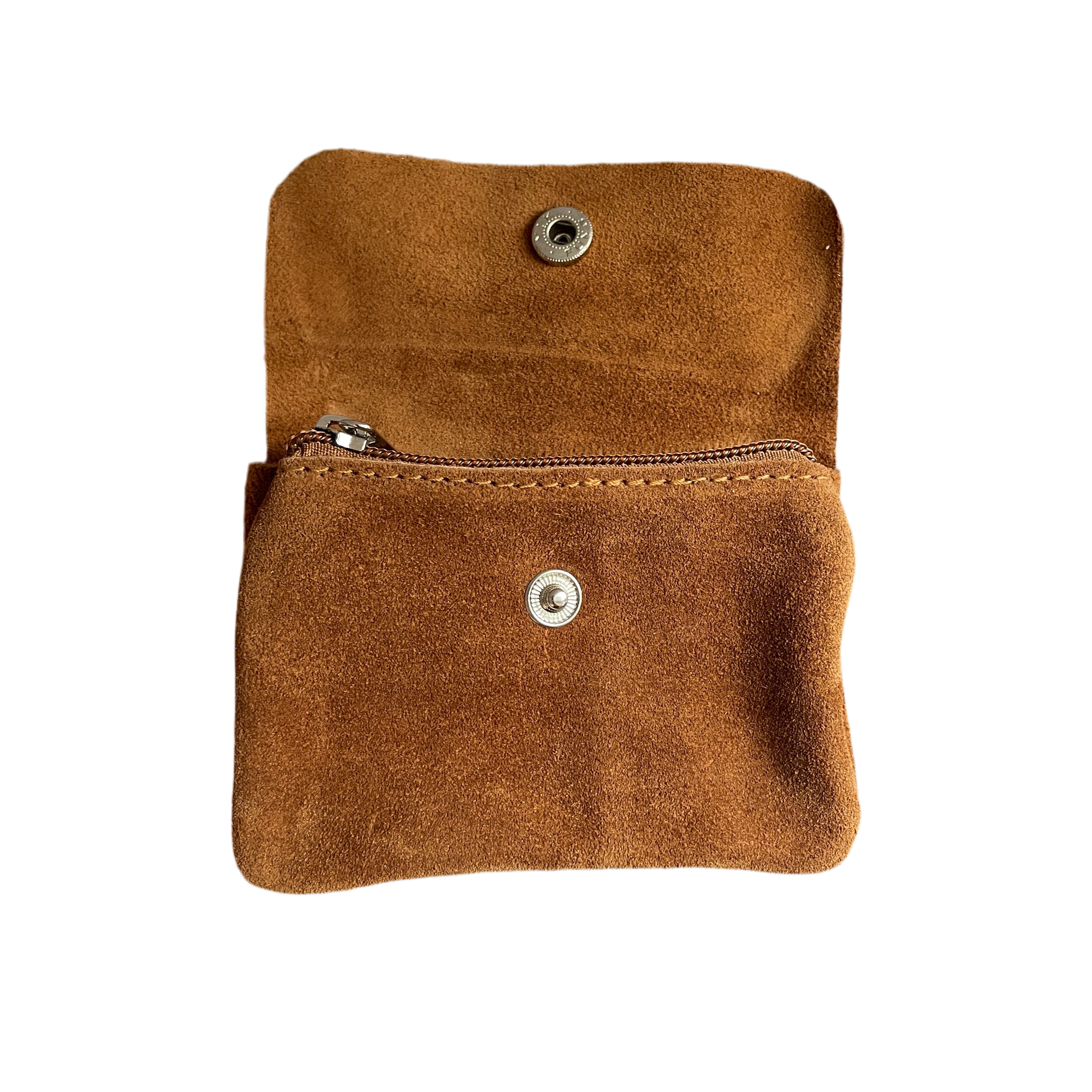 Geldbeutel klein | Wildleder | cognac