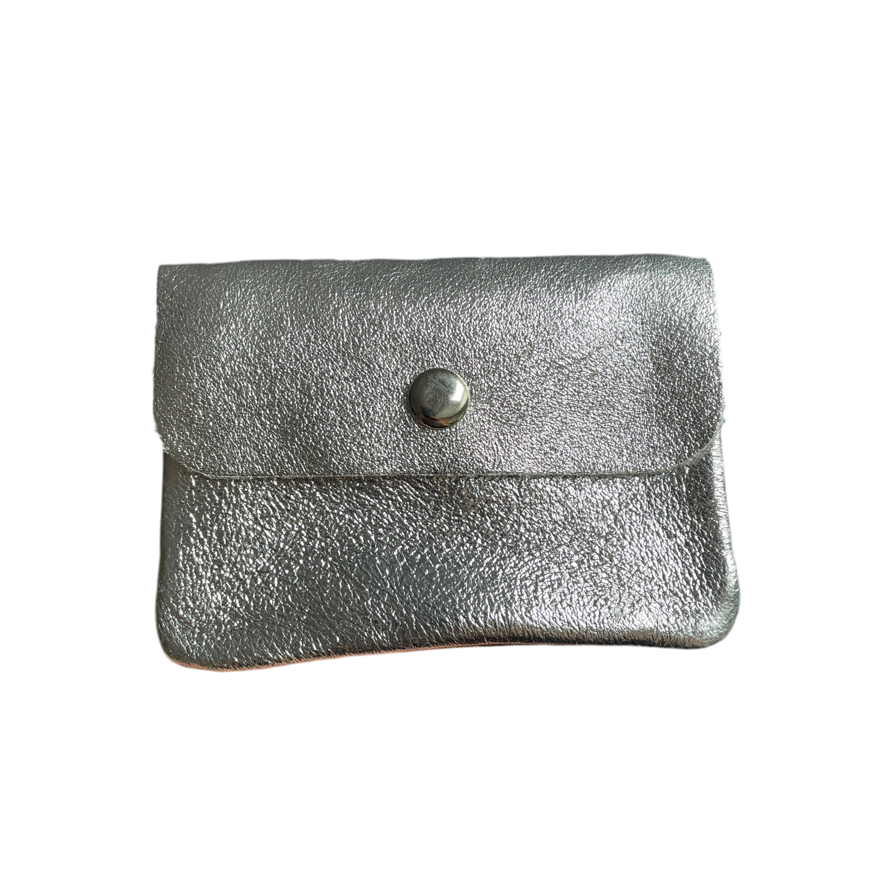 Geldbeutel klein | Leder | silber glitzernd