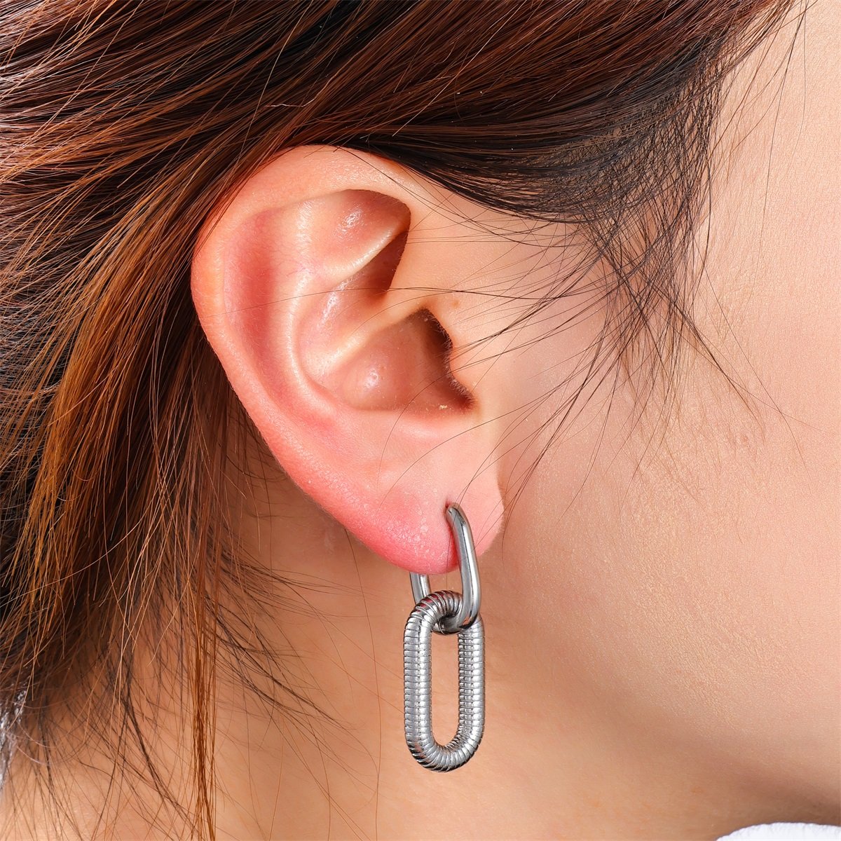 Ohrringe | Dangling Oval Hoop
