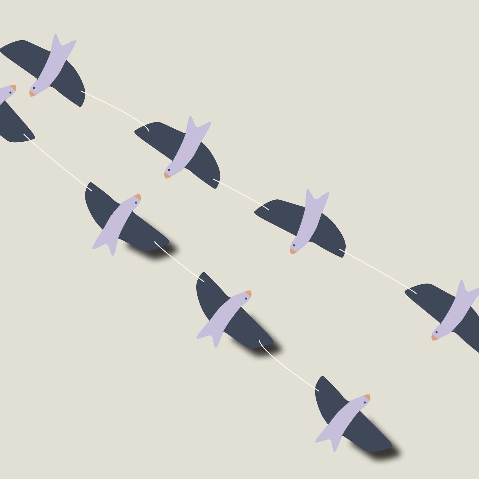 Girlande | flying birds