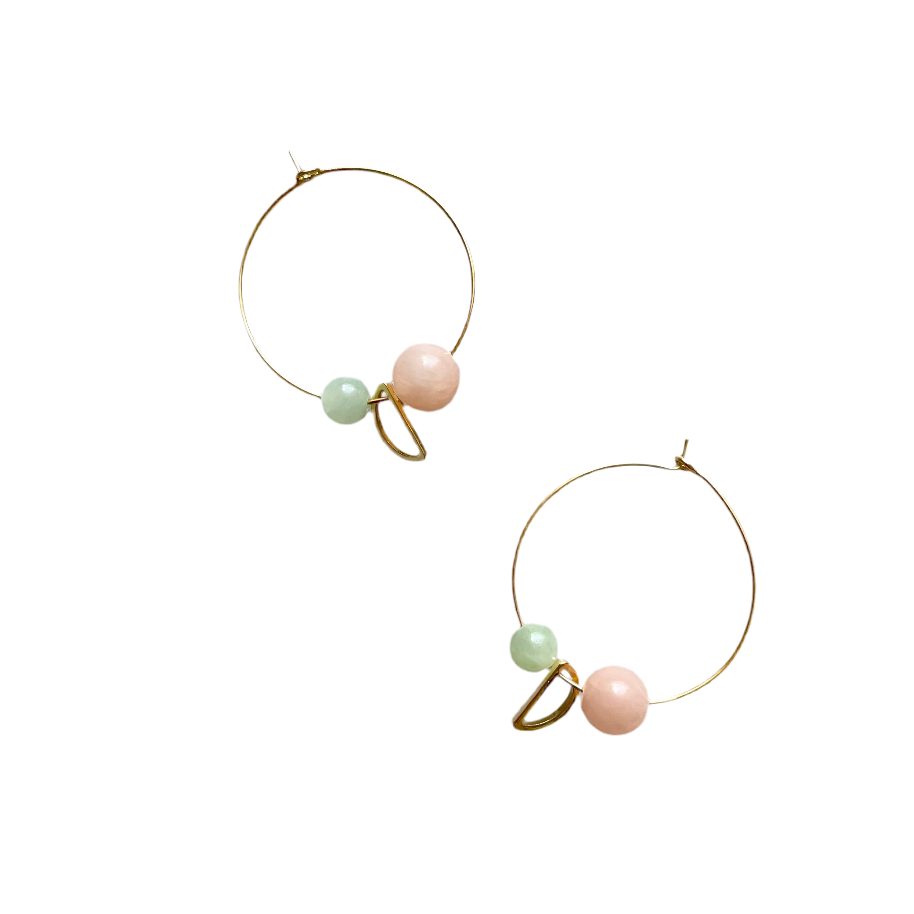 Ohrringe Circle | Jella pfirsich/salbei