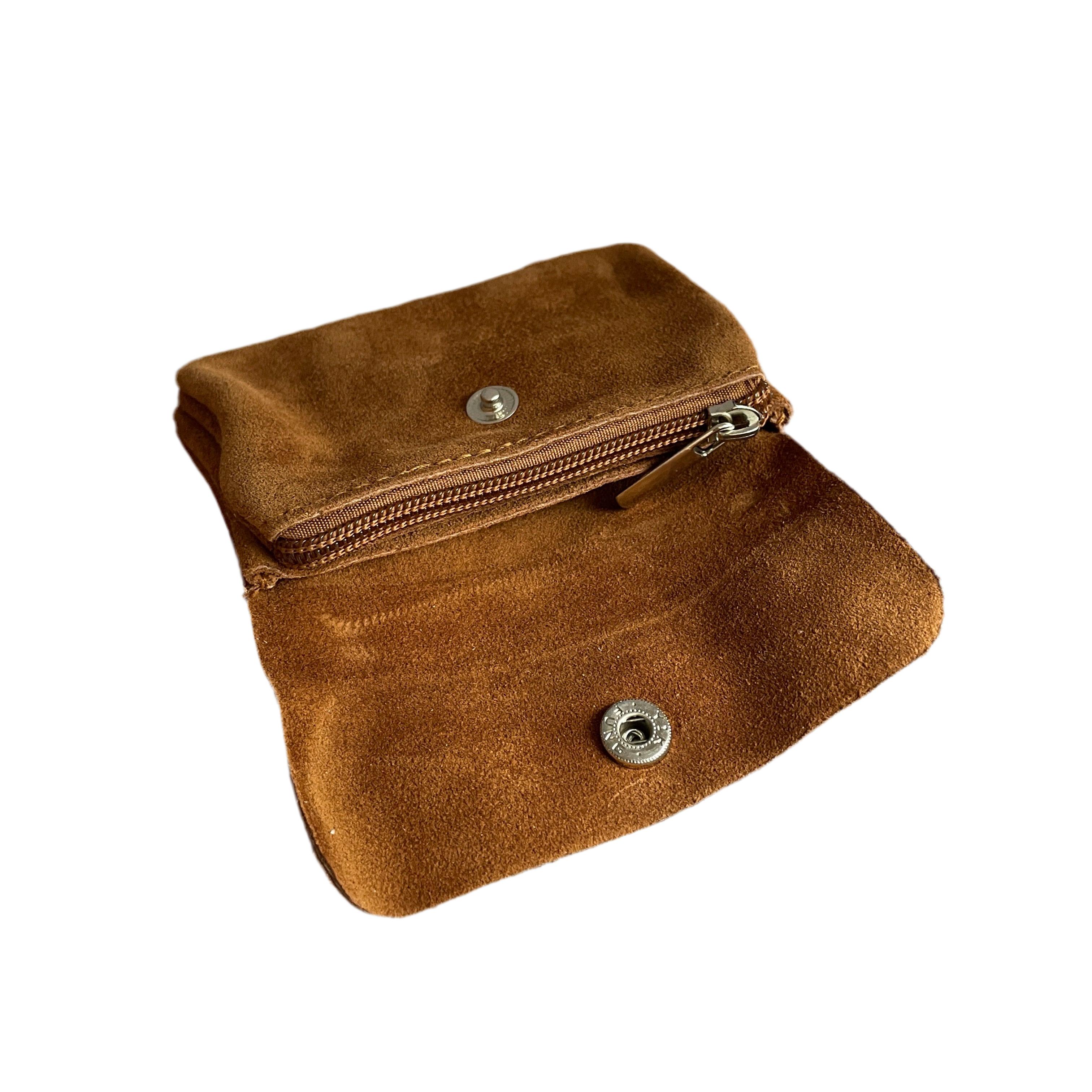 Geldbeutel klein | Wildleder | cognac