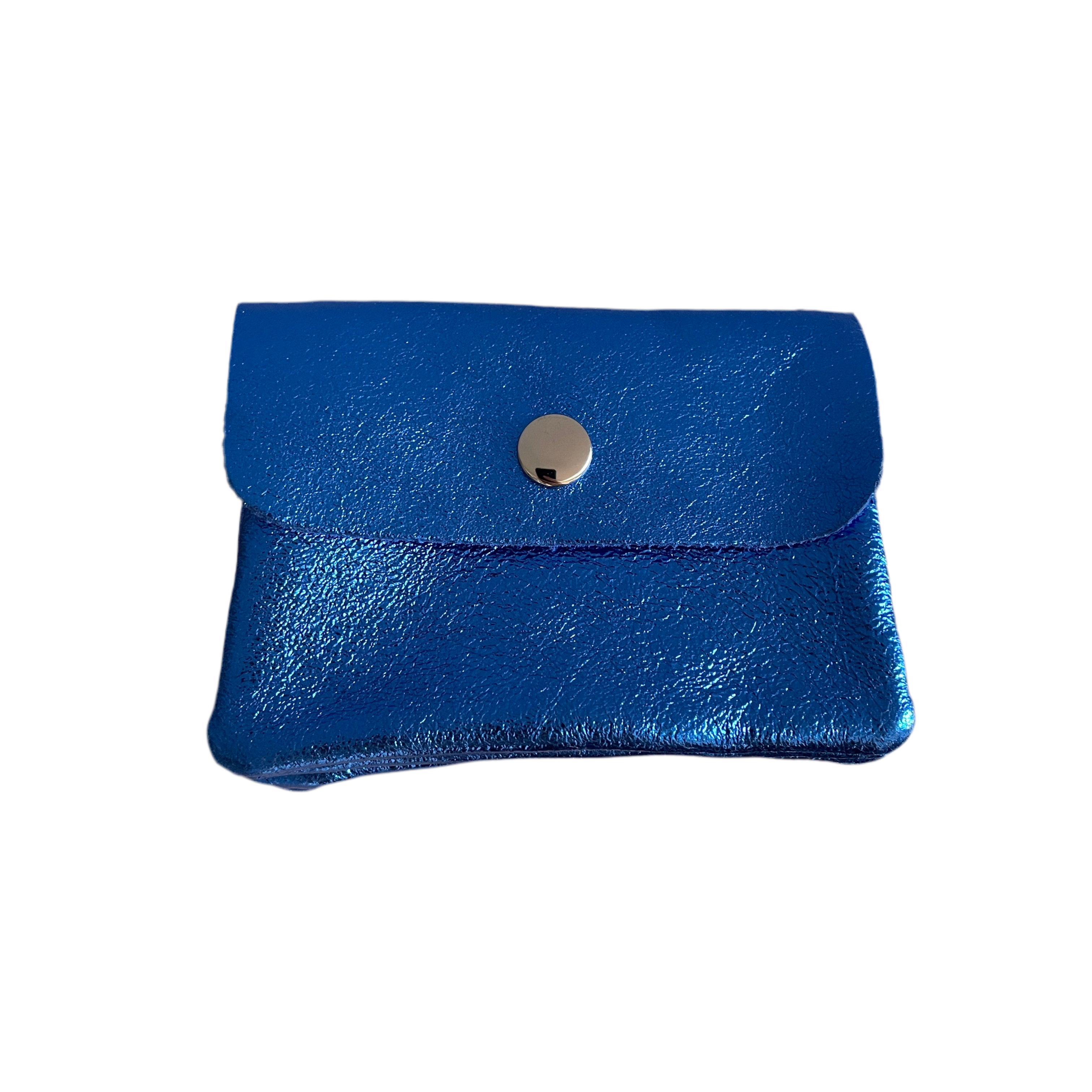 Geldbeutel klein | Leder | blau glitzernd