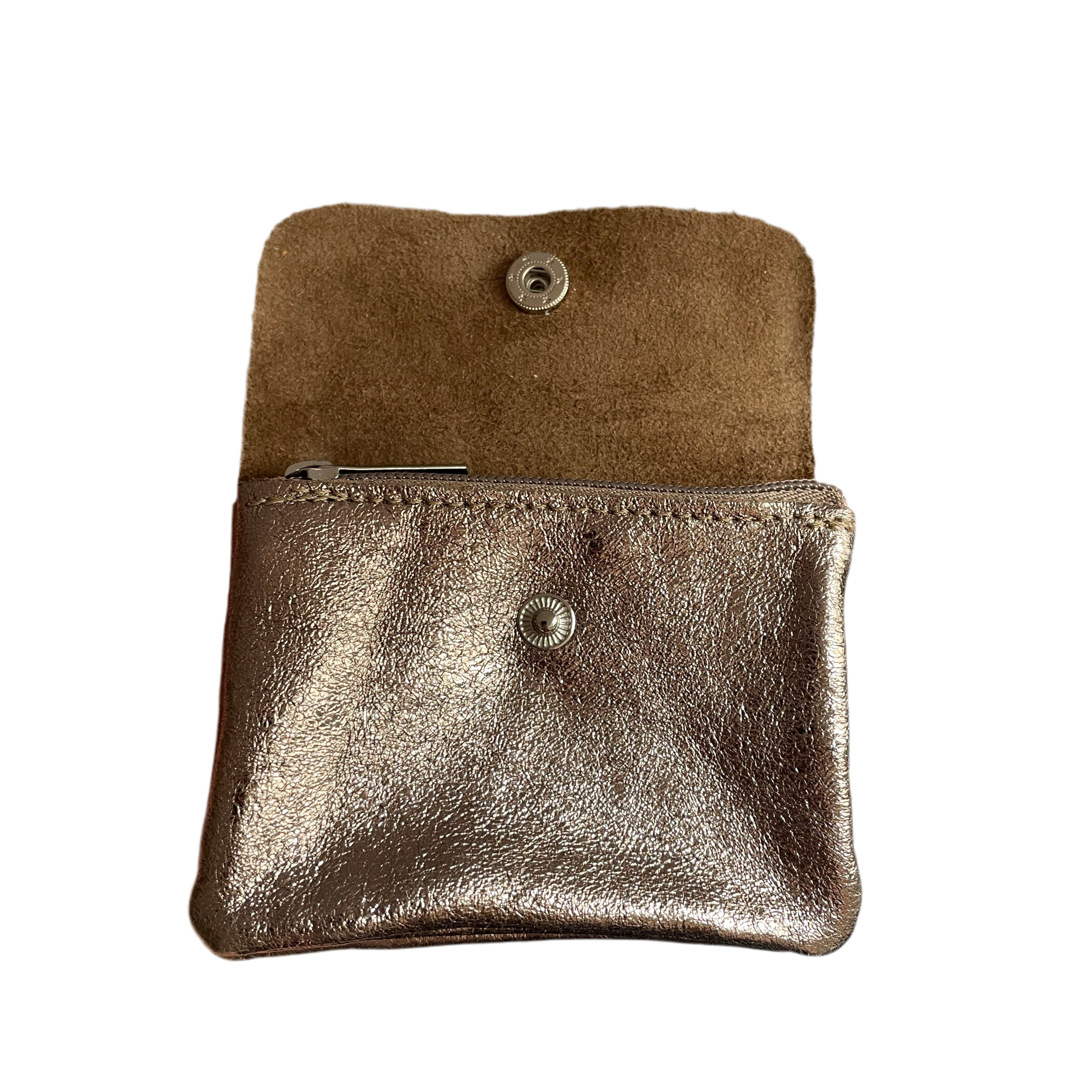 Geldbeutel klein | Leder | bronze glitzernd