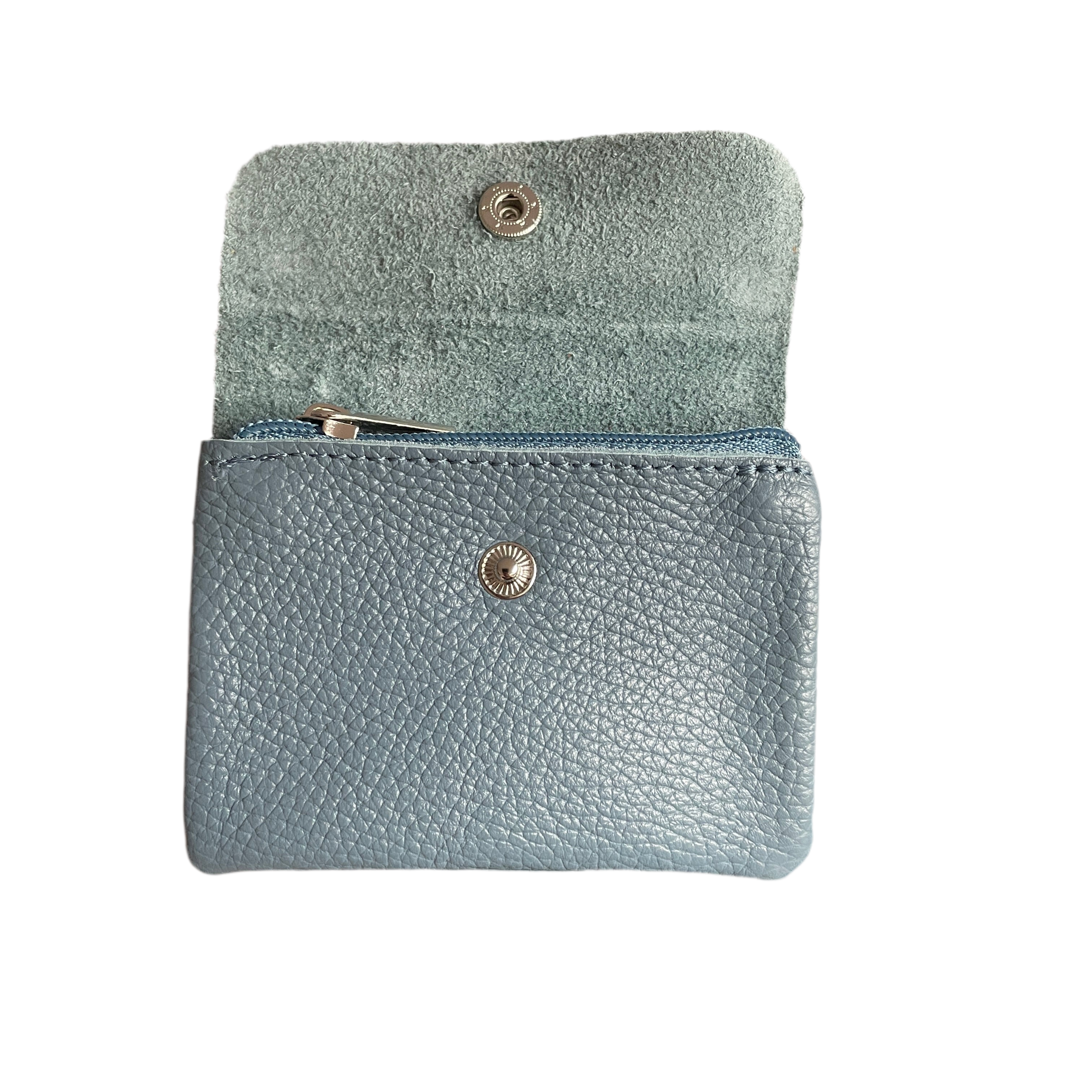 Geldbeutel klein | Leder | taubenblau