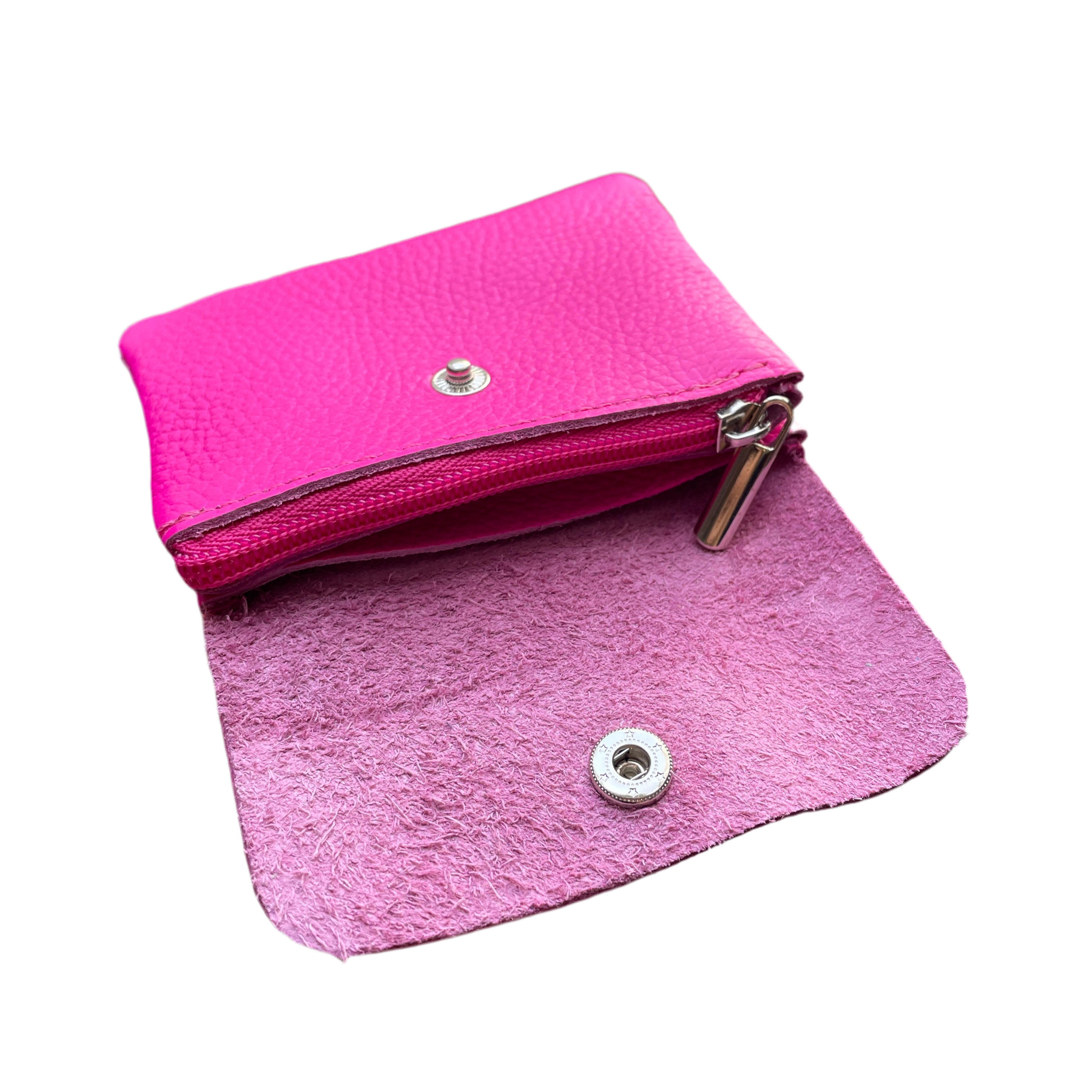 Geldbeutel klein | Leder | neonpink