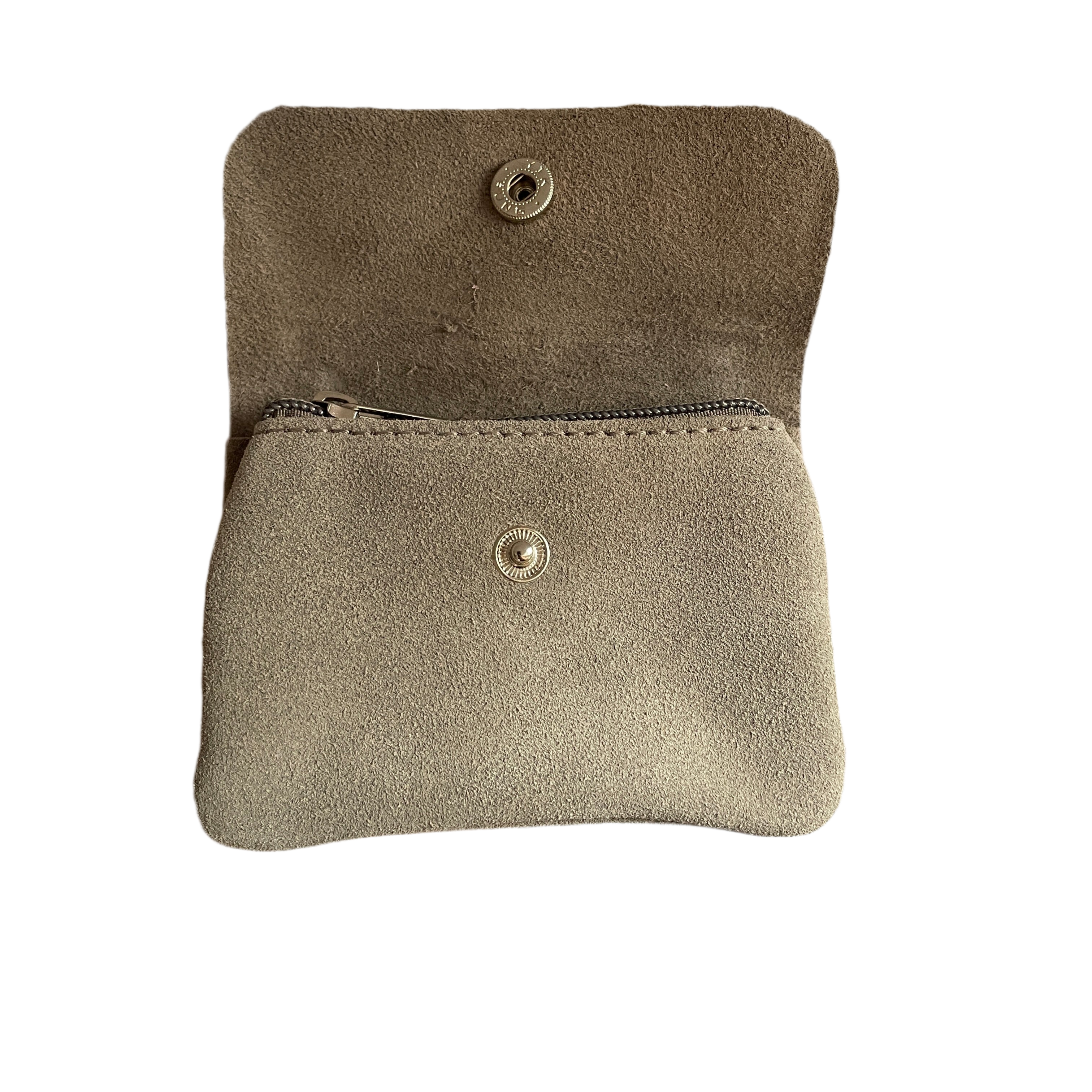Geldbeutel klein | Wildleder | taupe