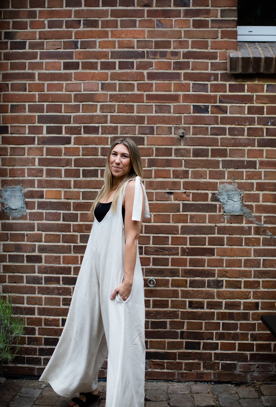 Damen LATZHOSE | Onesize natur