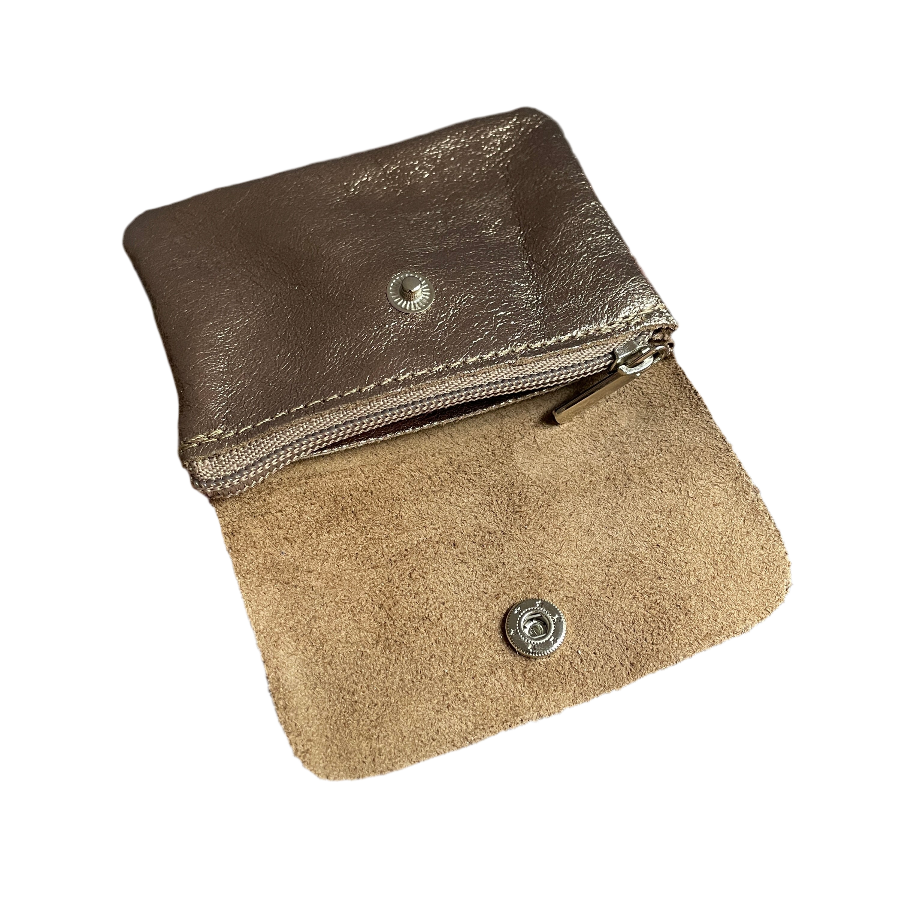 Geldbeutel klein | Leder | bronze glitzernd