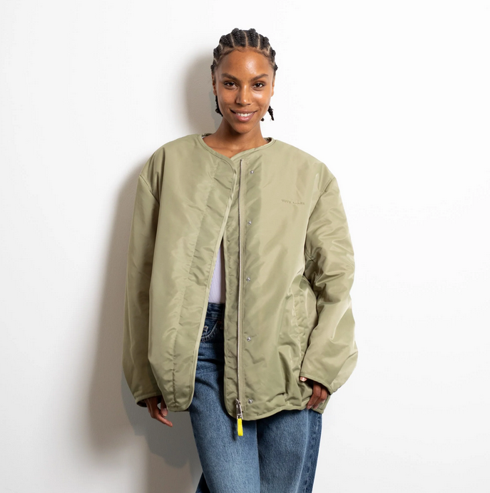 Reversible Bomber Jacke | pale olive/sand