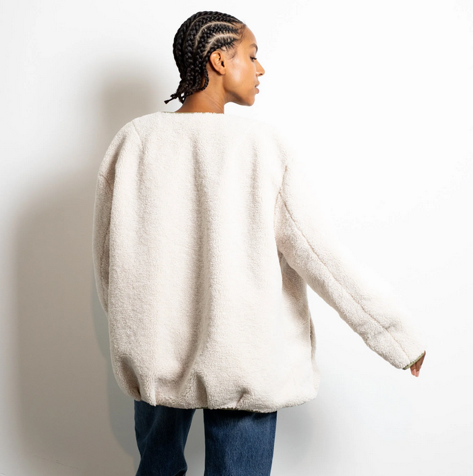 Reversible Bomber Jacke | pale olive/sand