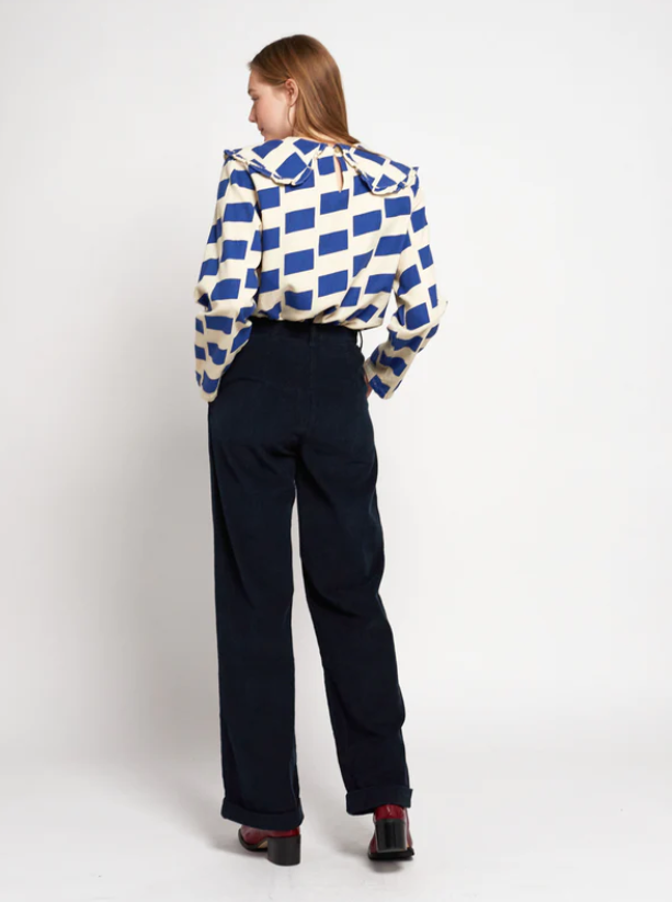 Plissierte Cordhose