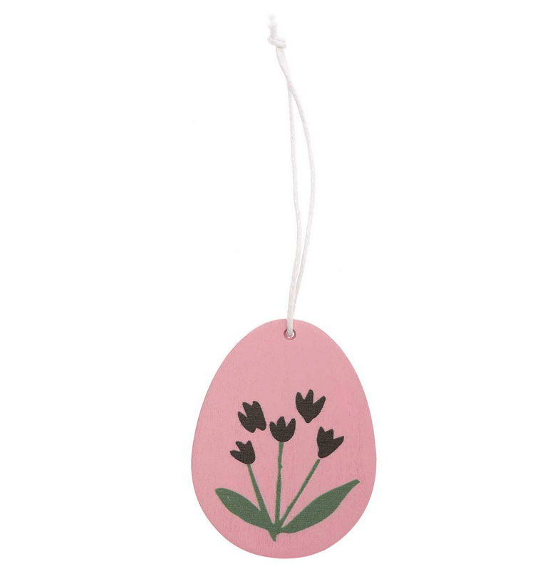 Holz-Hänger Osterei Blume rosa