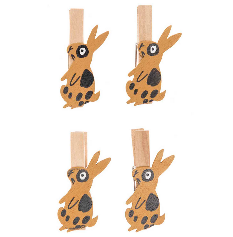 Deko-Klammer Hase braun