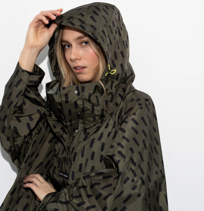 Regenponcho | Drops | olive/black