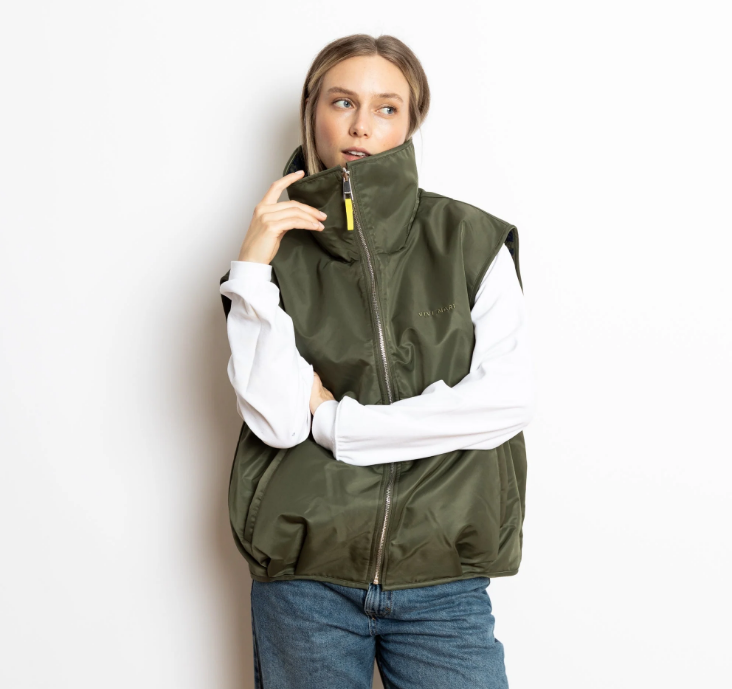 Reversible Bomber Weste | olive leo/navy olive