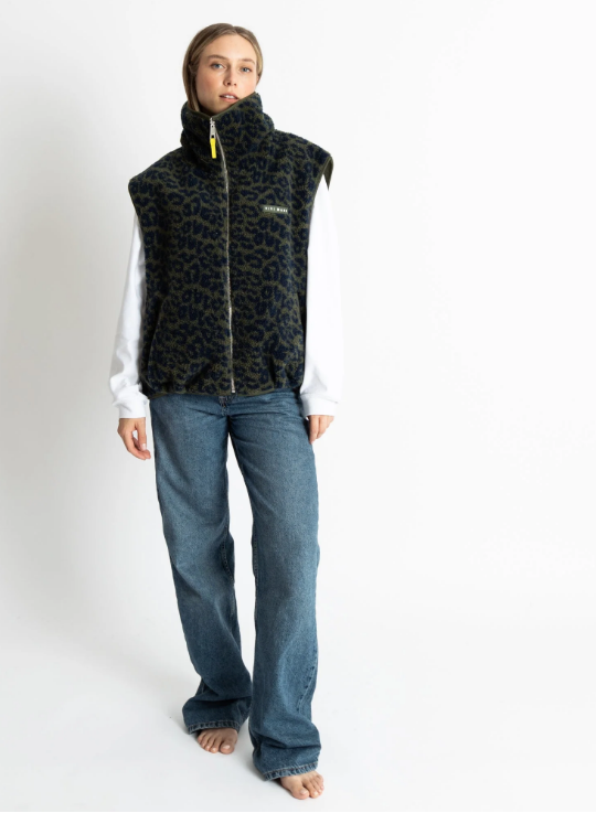 Reversible Bomber Weste | olive leo/navy olive