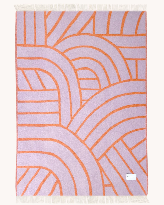 Wolldecke Lines | lilac/orange