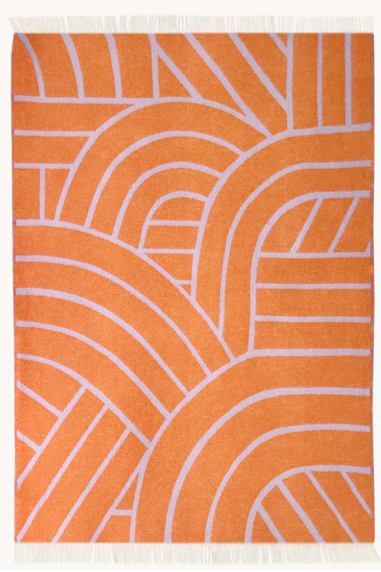 Wolldecke Lines | lilac/orange