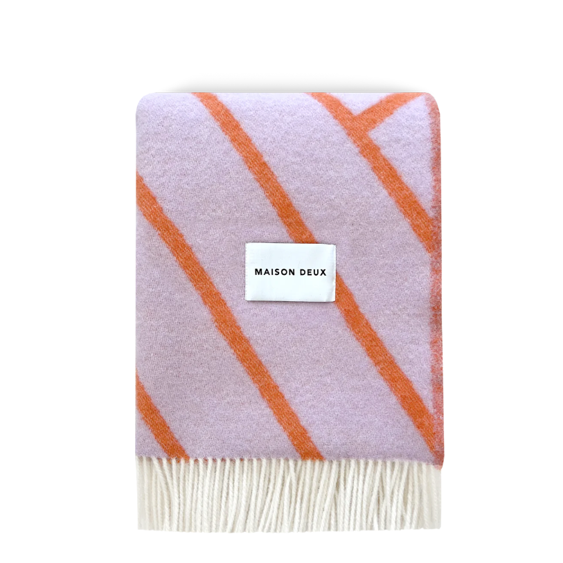 Wolldecke Lines | lilac/orange