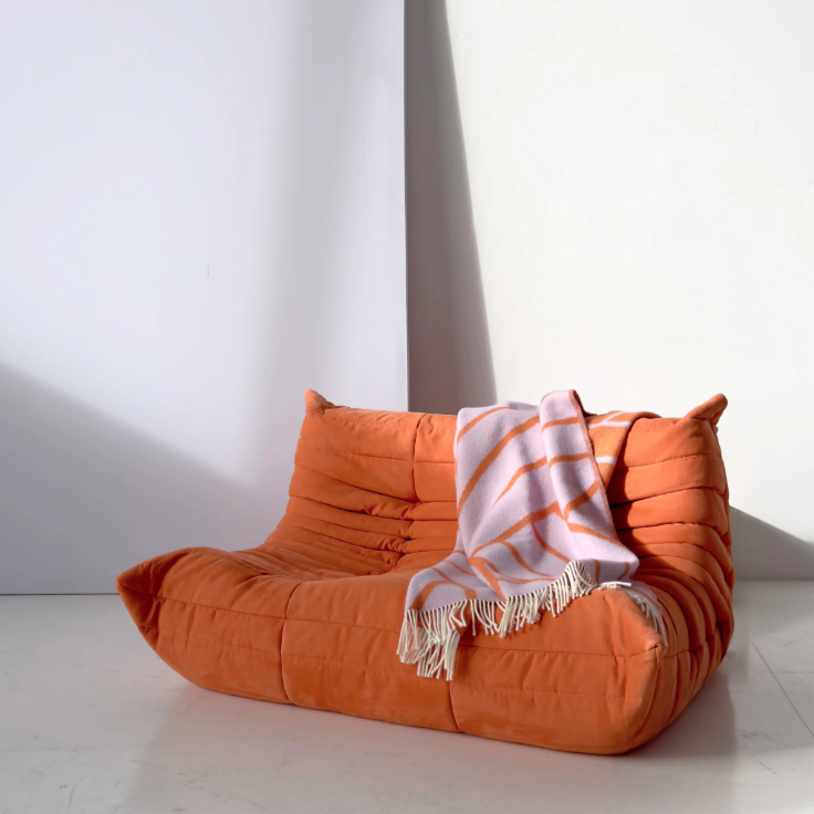 Wolldecke Lines | lilac/orange