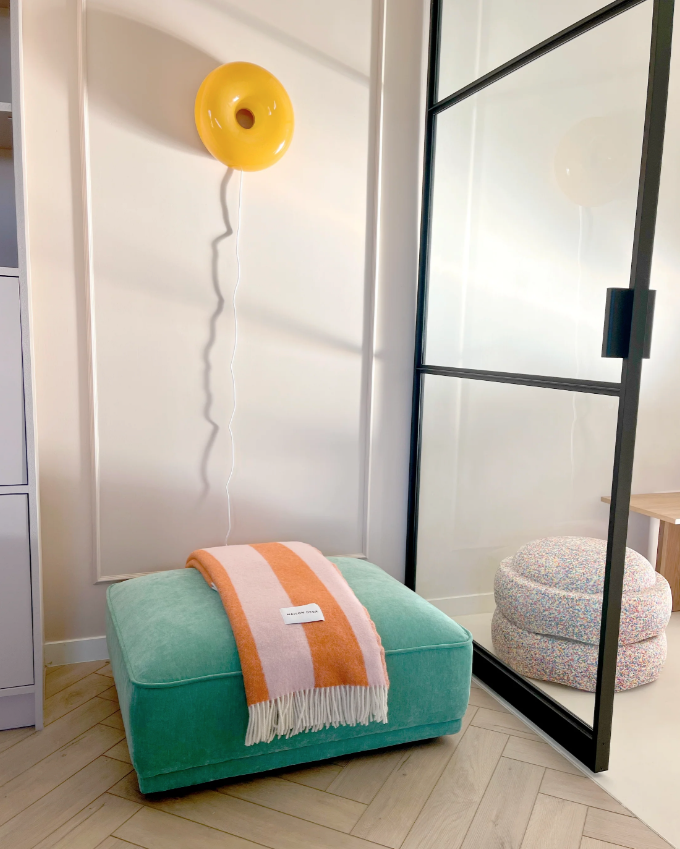 Wolldecke Rough Stripe | Pink/Carrot