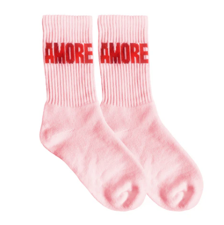 AMORE Statement Socken | rosa/rot
