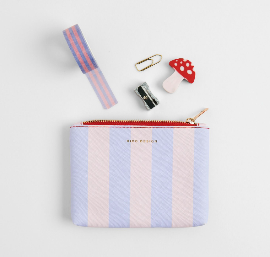 Etui | Streifen rosa/flieder