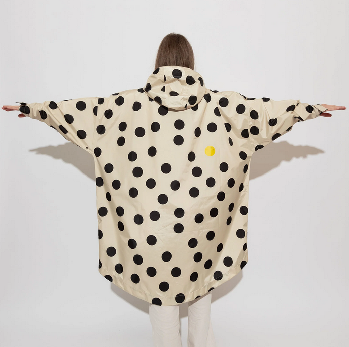 Regenponcho | Dots | black/sand