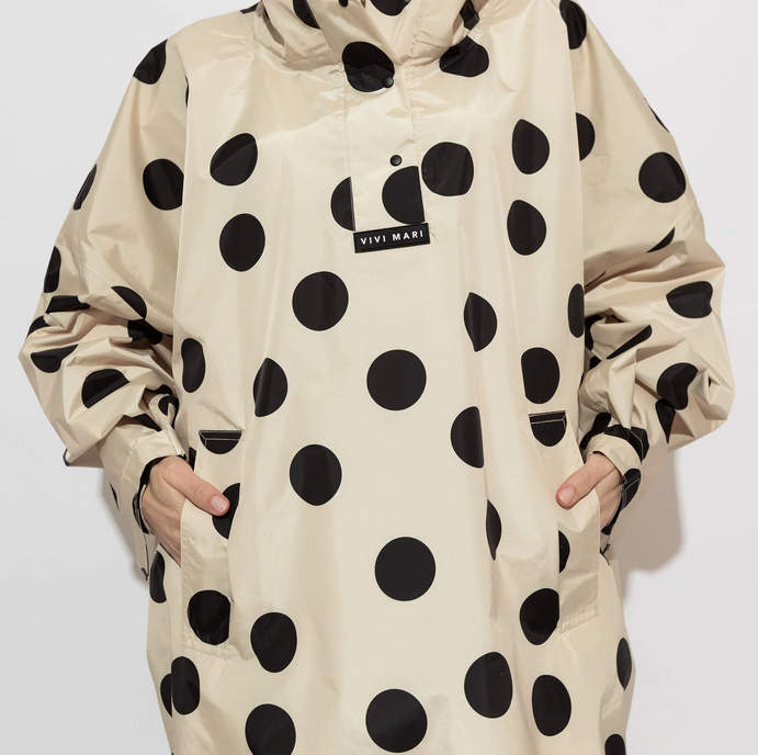 Regenponcho | Dots | black/sand