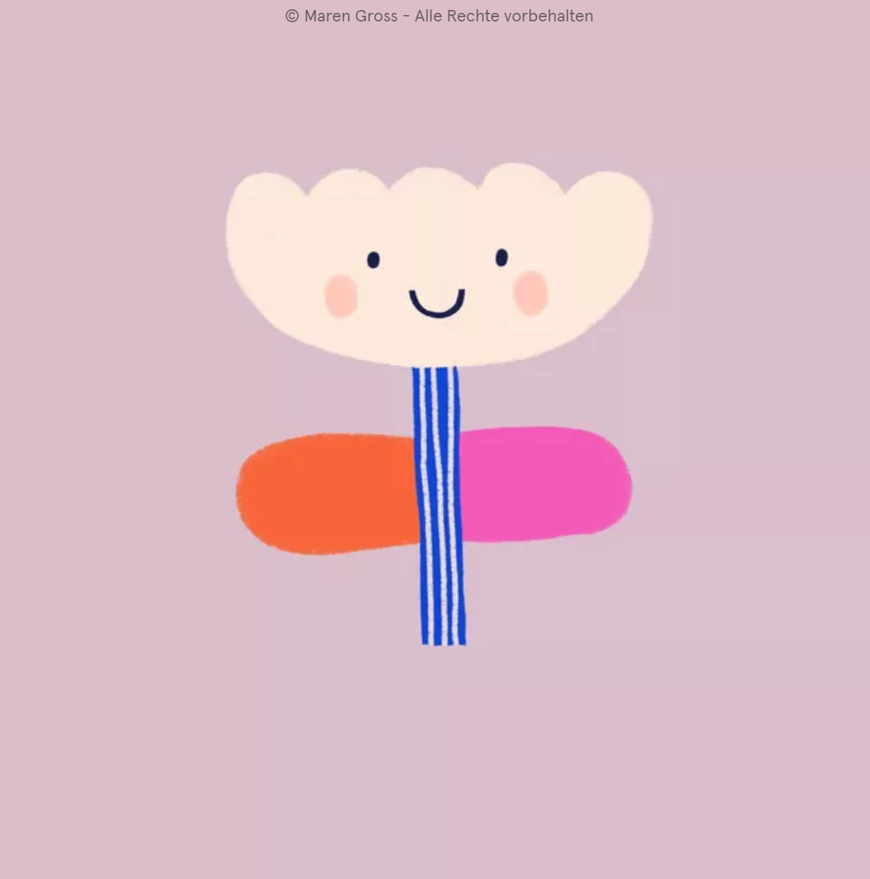 Kissenbezug | Blume mit Gesicht