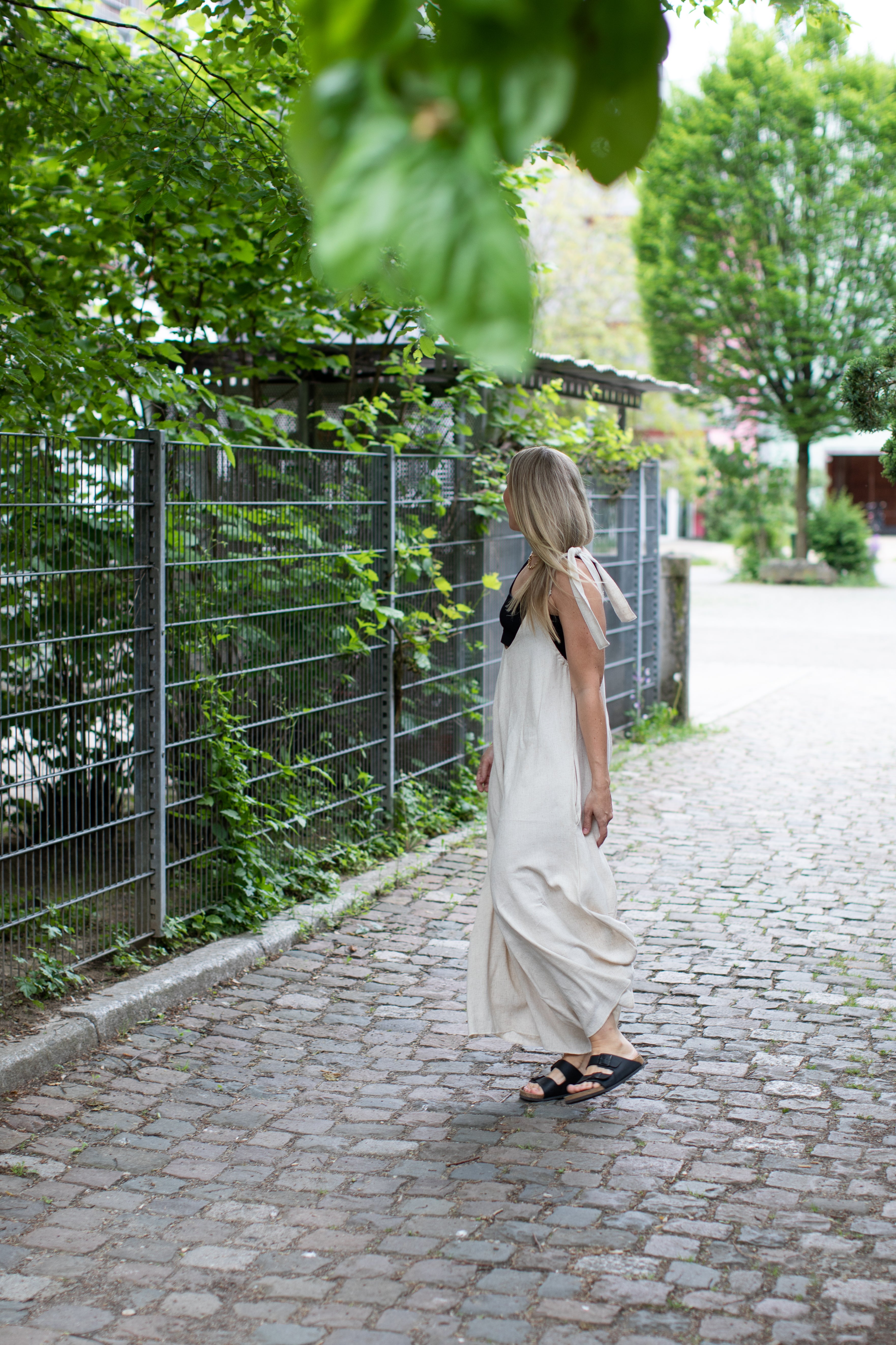 Damen LATZHOSE | Onesize natur