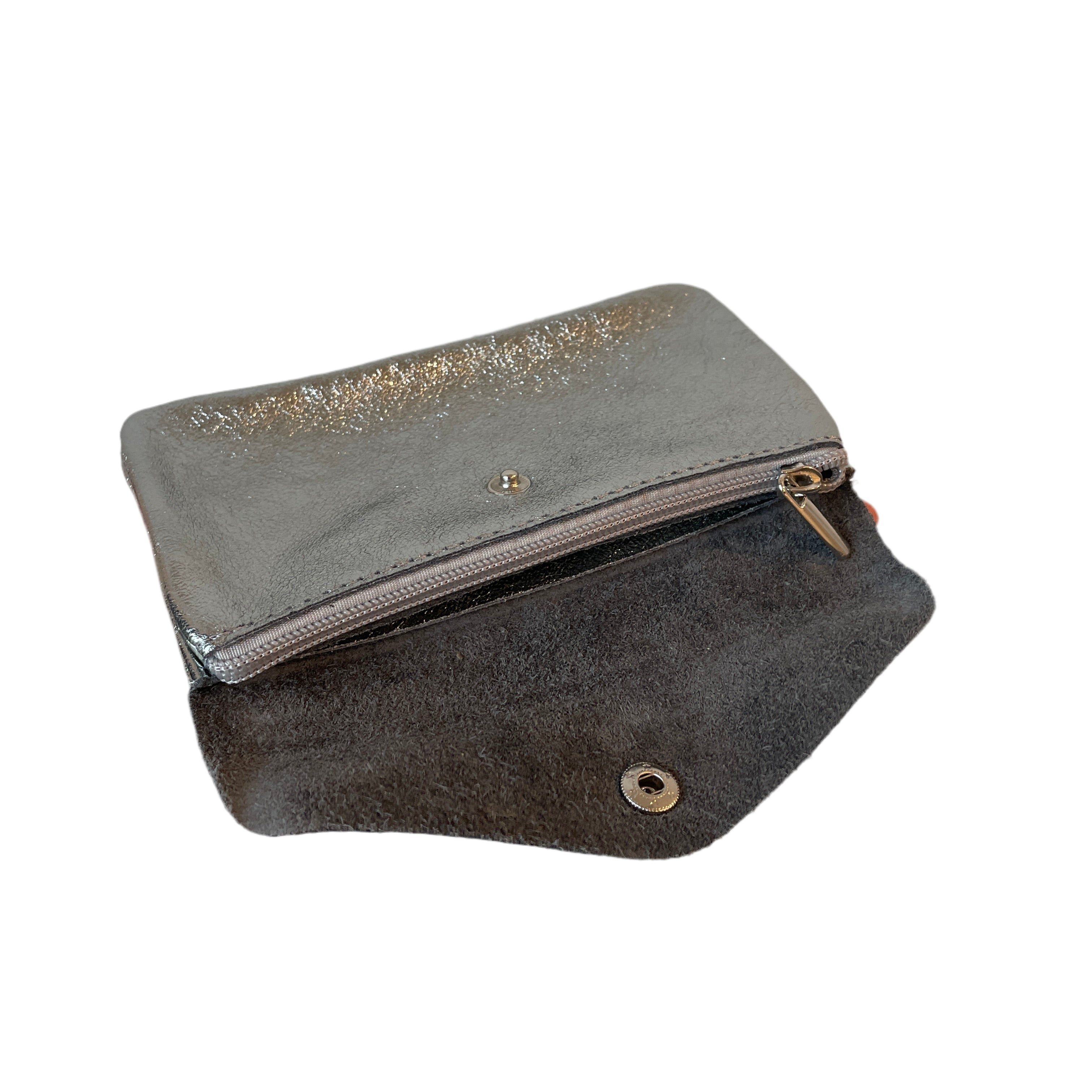 Geldbeutel medium | Leder | silber glitzernd