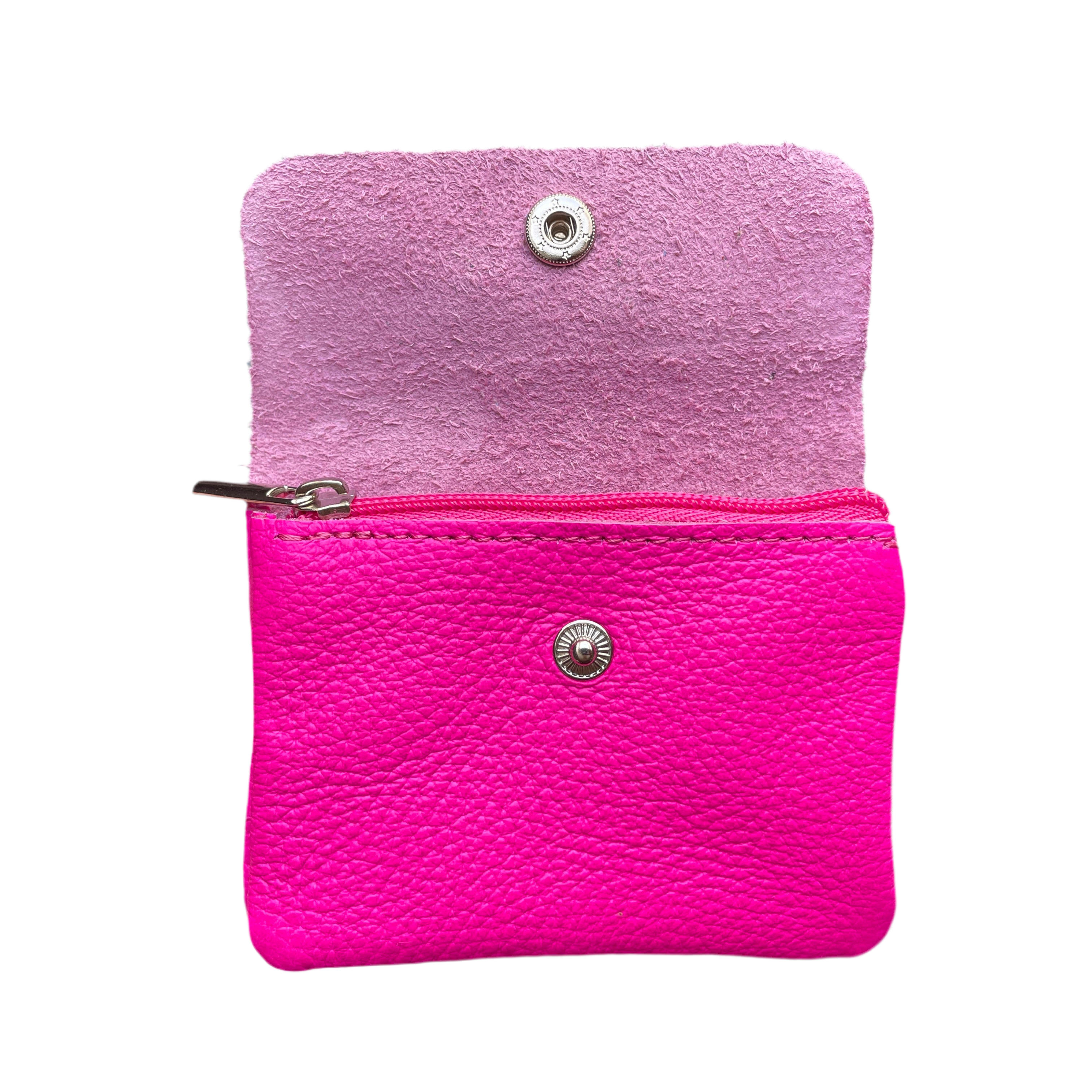 Geldbeutel klein | Leder | neonpink