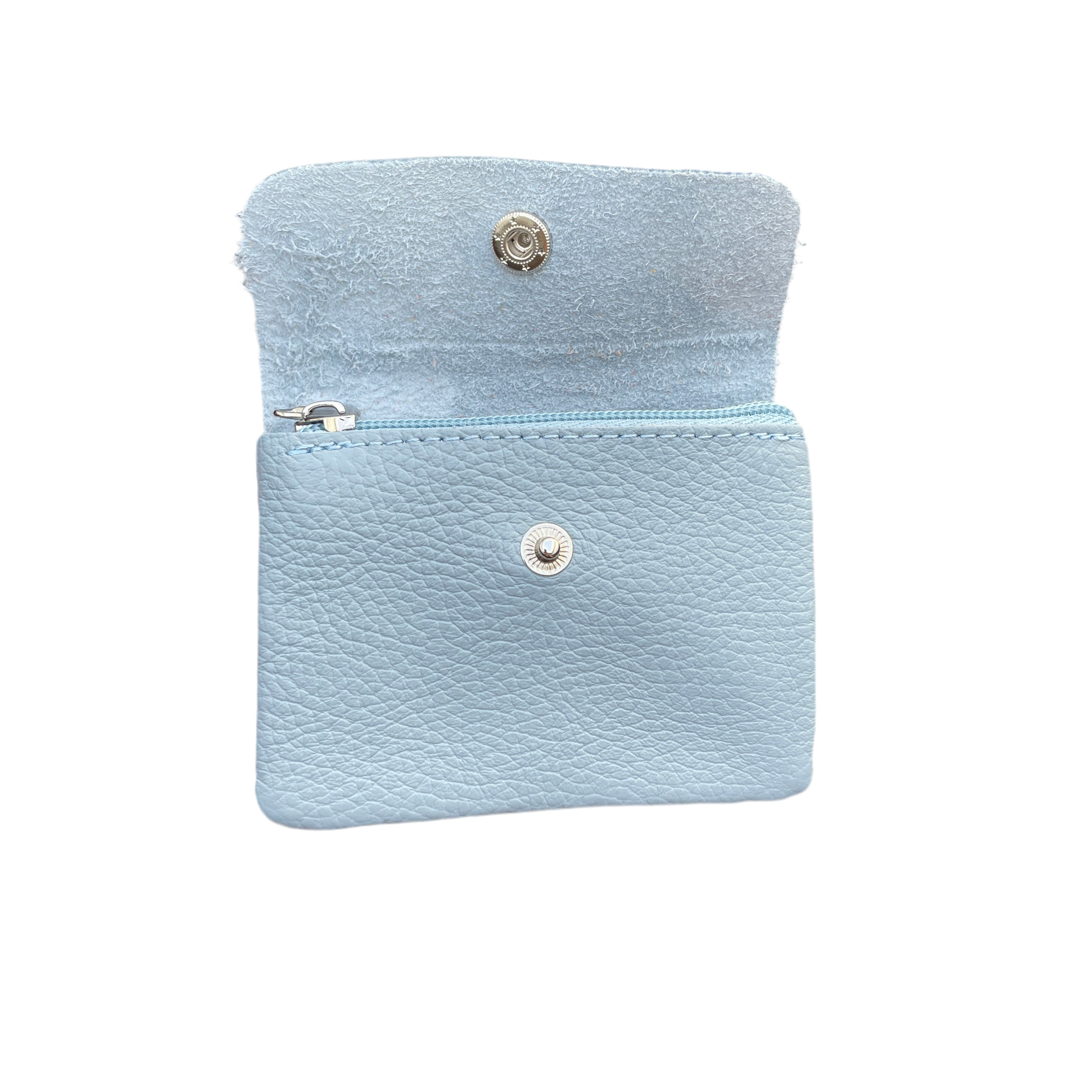 Geldbeutel klein | Leder | blaugrau