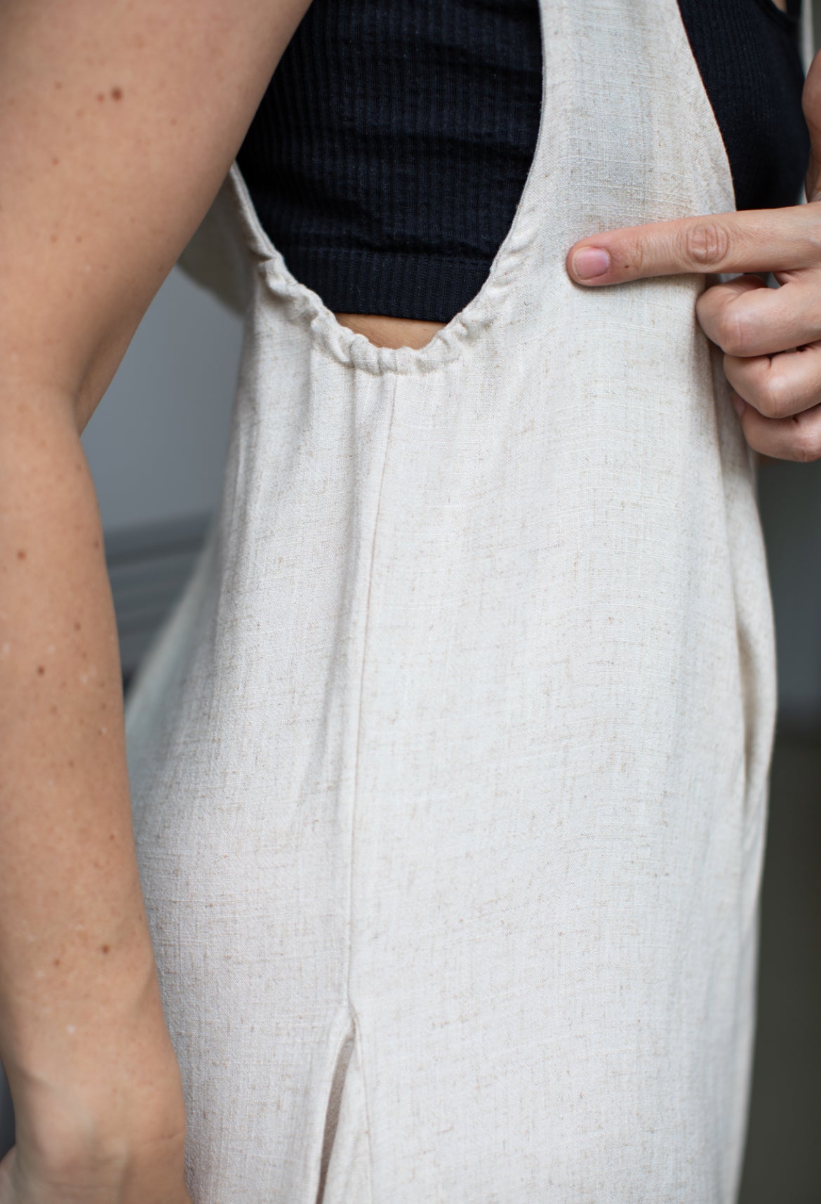 Damen LATZHOSE | Onesize natur