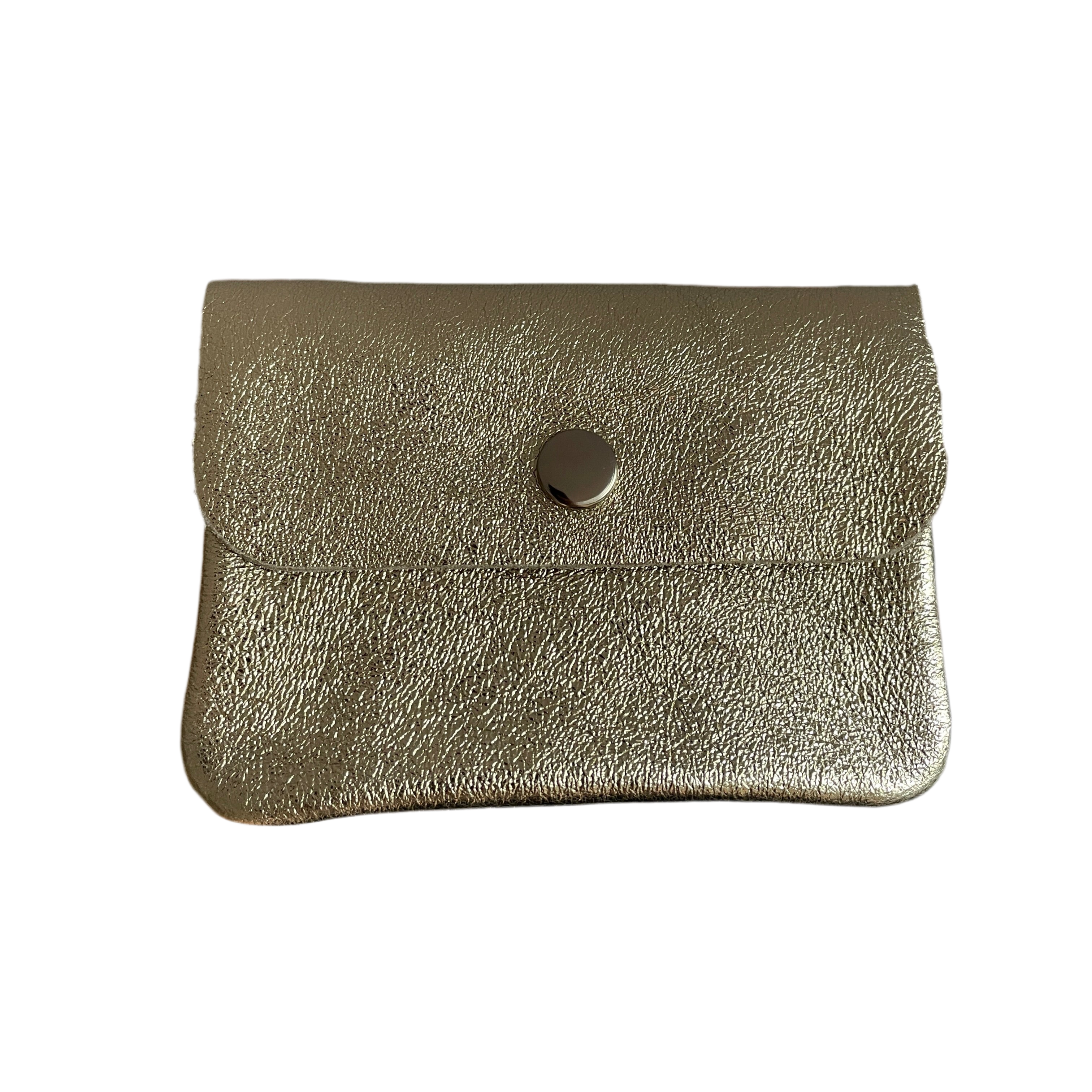 Geldbeutel klein | Leder | gold glitzernd