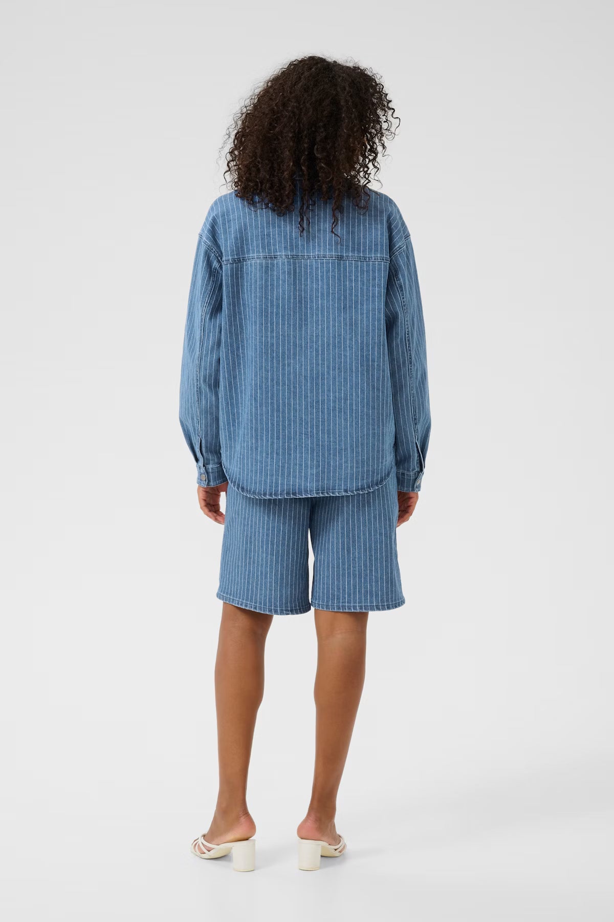 KAreece Denimhemd | Medium Blue Pinstripes