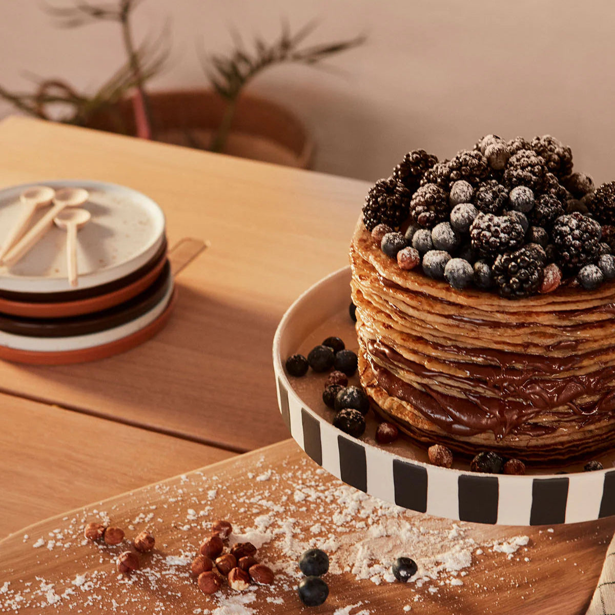 Toppu Tray Large | schwarz/weiß