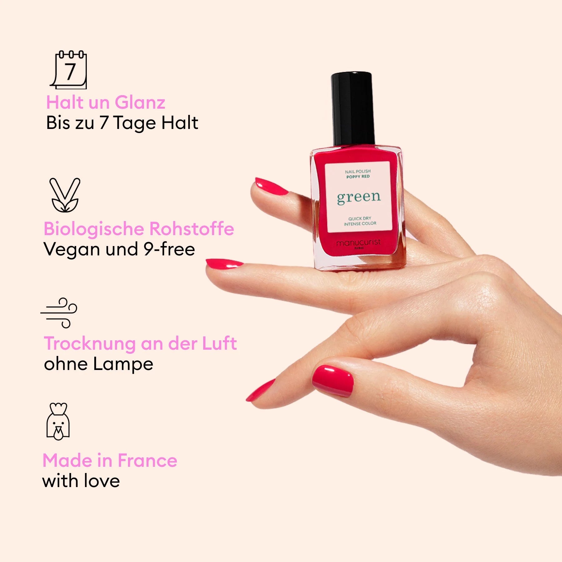 Nagellack Green | red coral