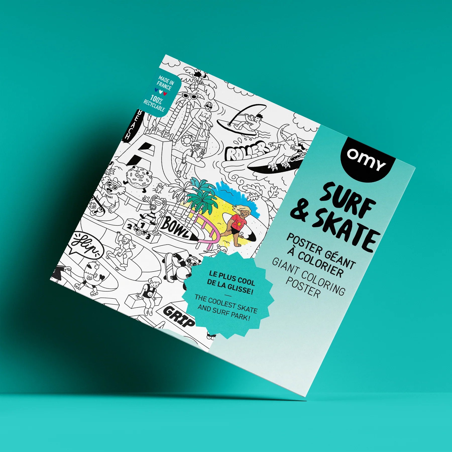 Ausmalposter | Surf & Skate