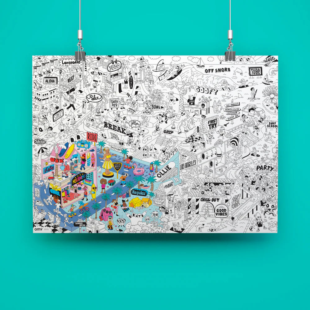 Ausmalposter | Surf & Skate