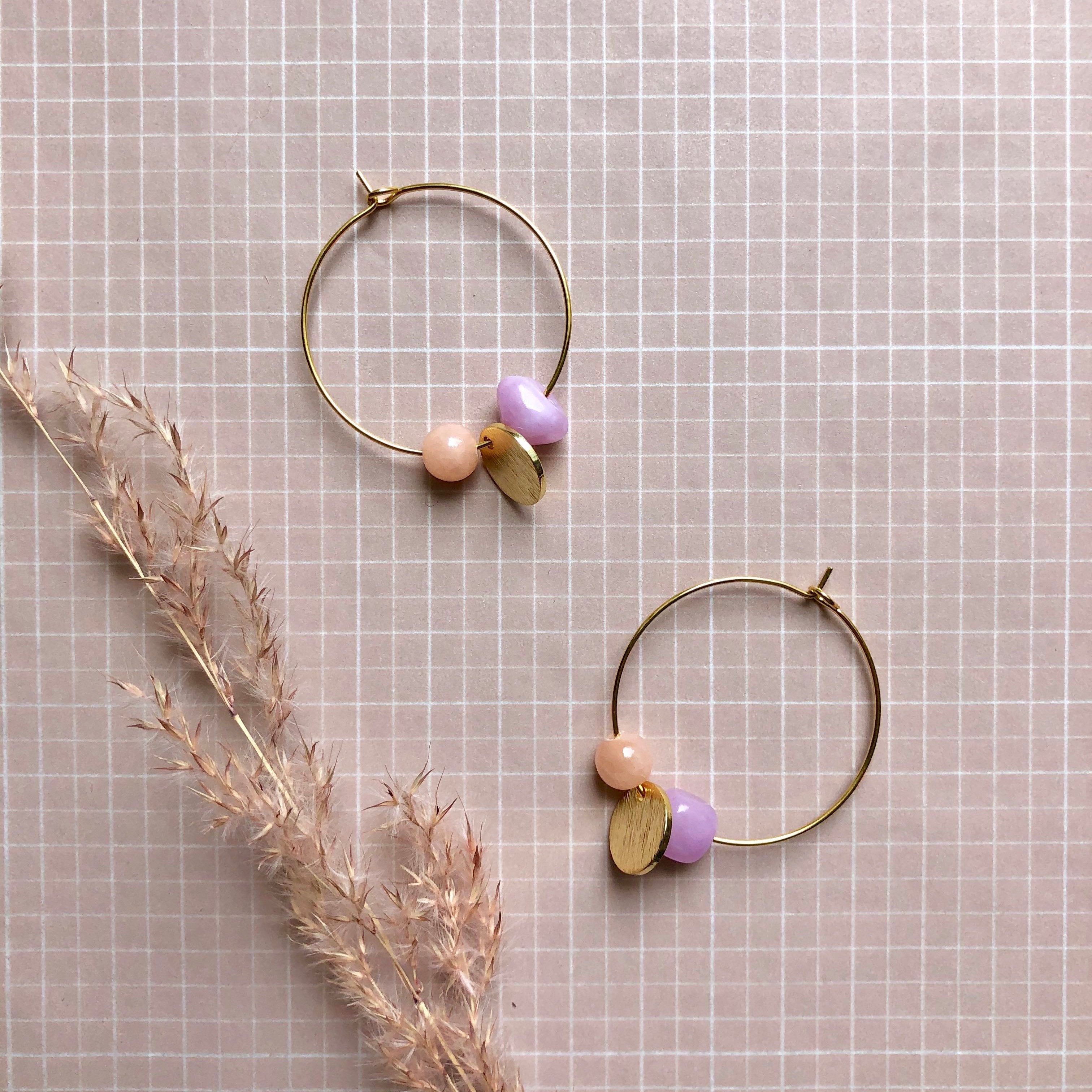 Ohrringe Circle | Jella flieder/pfirsich