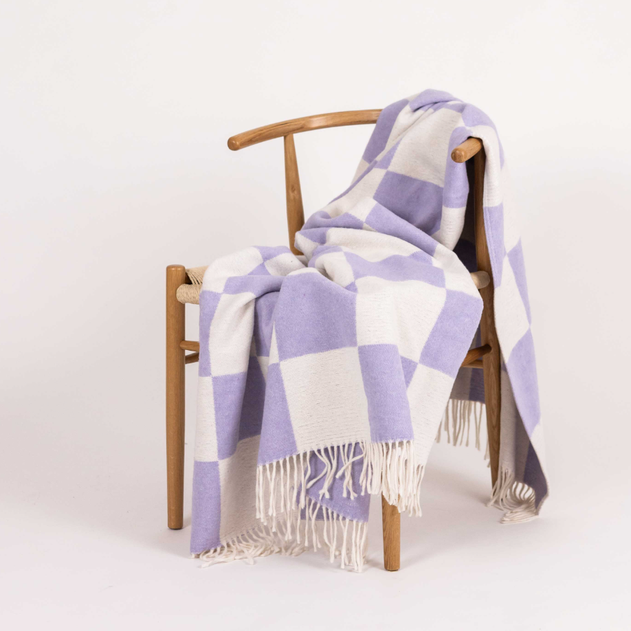 Kuscheldecke | Checks Lavendel