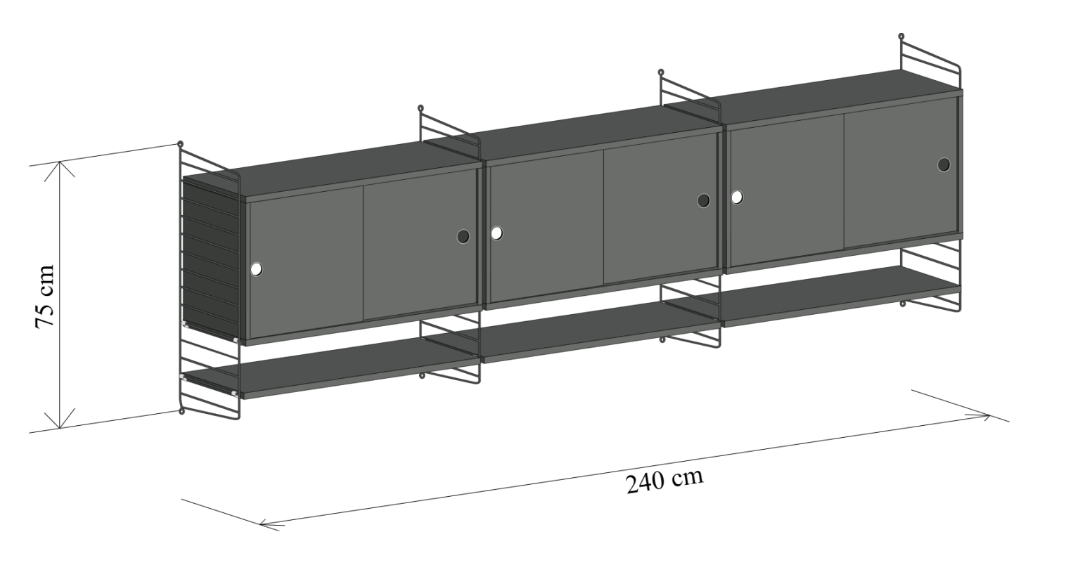 String Furniture | Sideboard Wohnzimmer E