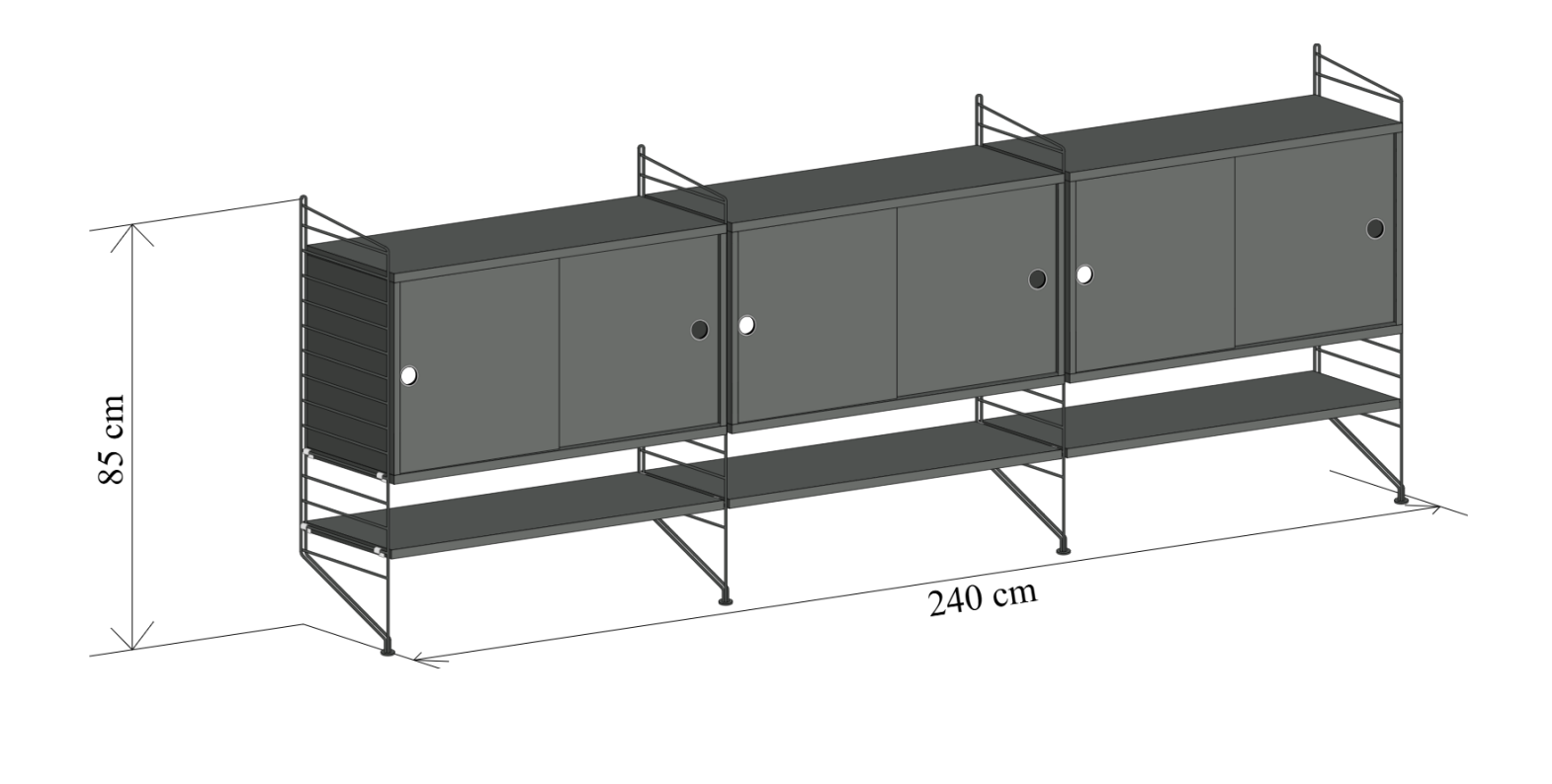 String Furniture | Sideboard Wohnzimmer F